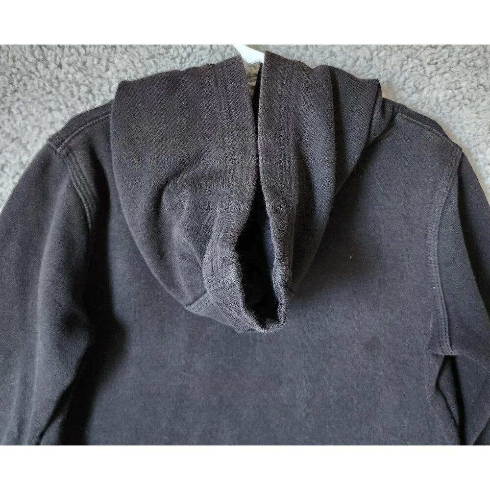Nike Black Swoosh Logo Kangaroo Pocket Basic‎ Pullover Hoodie Youth Size Large 7